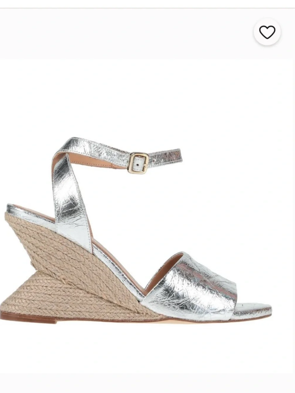 Paloma Barceló Metallic Silver Espadrille Wedge Sandals - Picture 4 of 5
